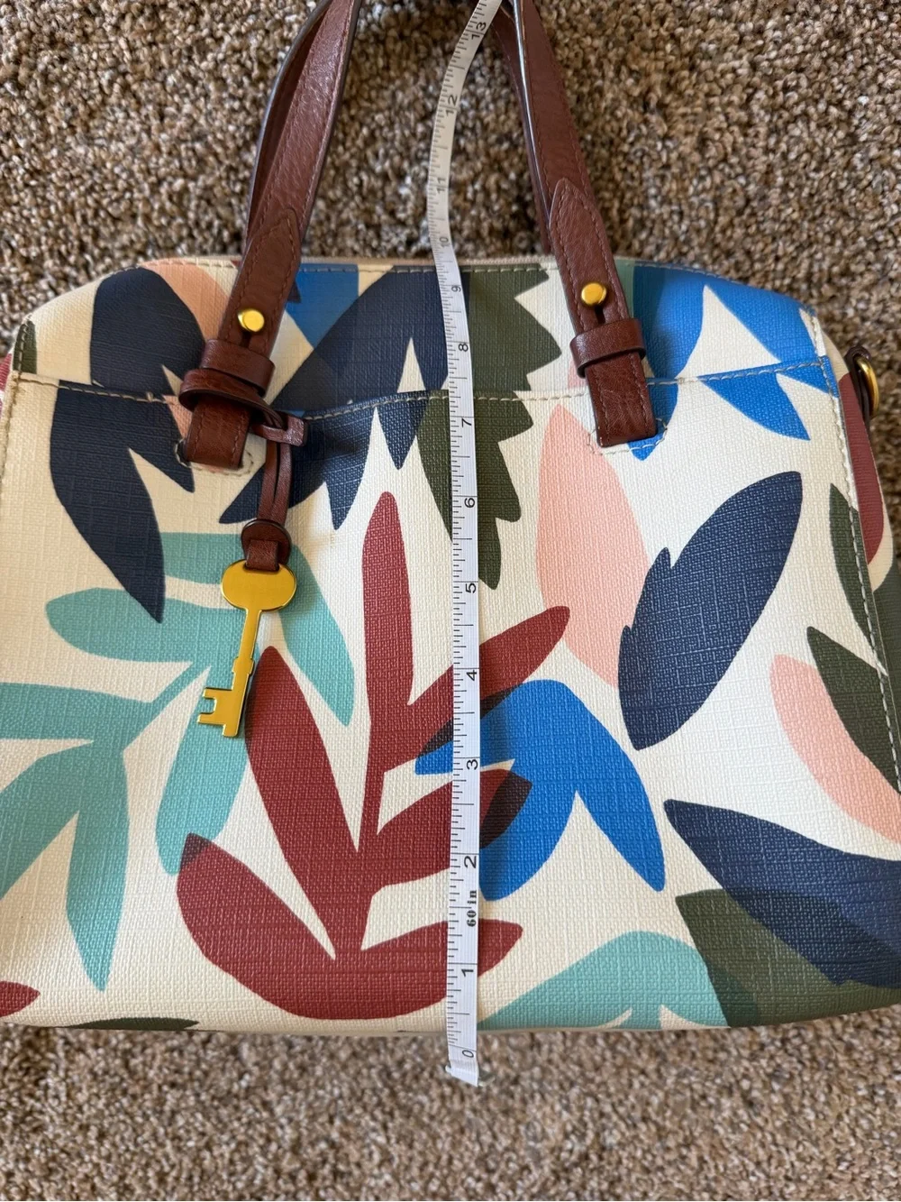 FOSSIL Colorful Leaf Print Handbag